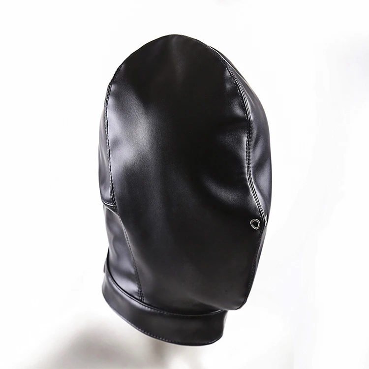 Sex Slave Toys Leather BDSM Harness Breathable Bondage Hood Restraint Head Gear for Couples