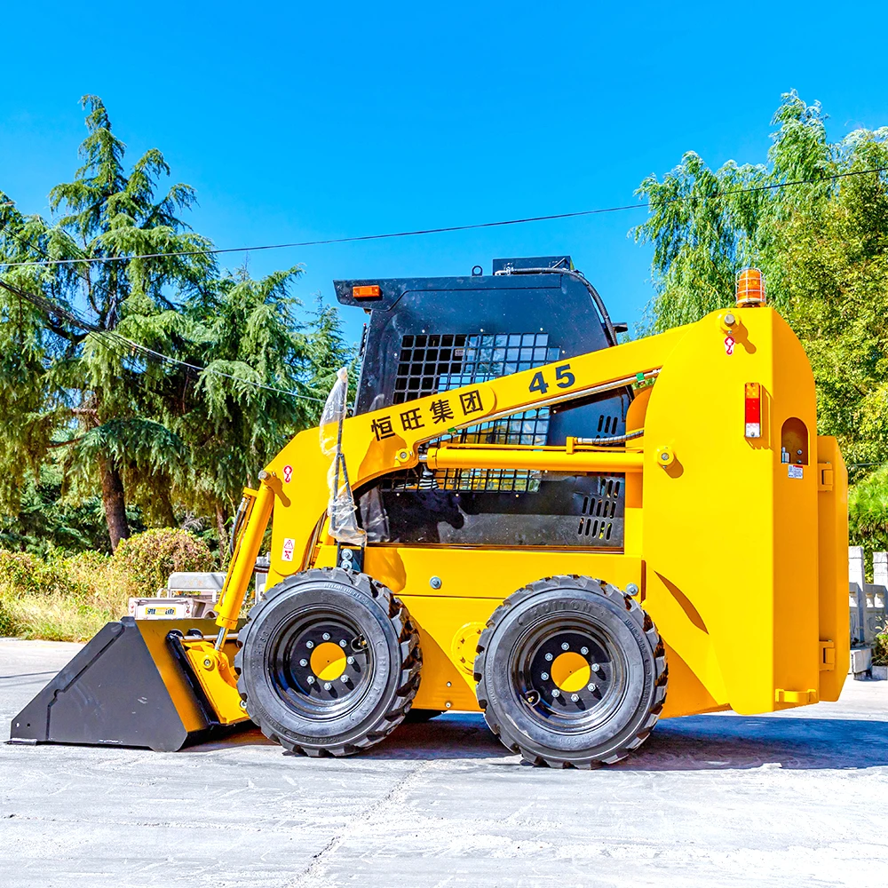 FREE SHIPPING !!! small Cheap skid steer CE diesel loader with bucket different  attachment skidsteer bagger