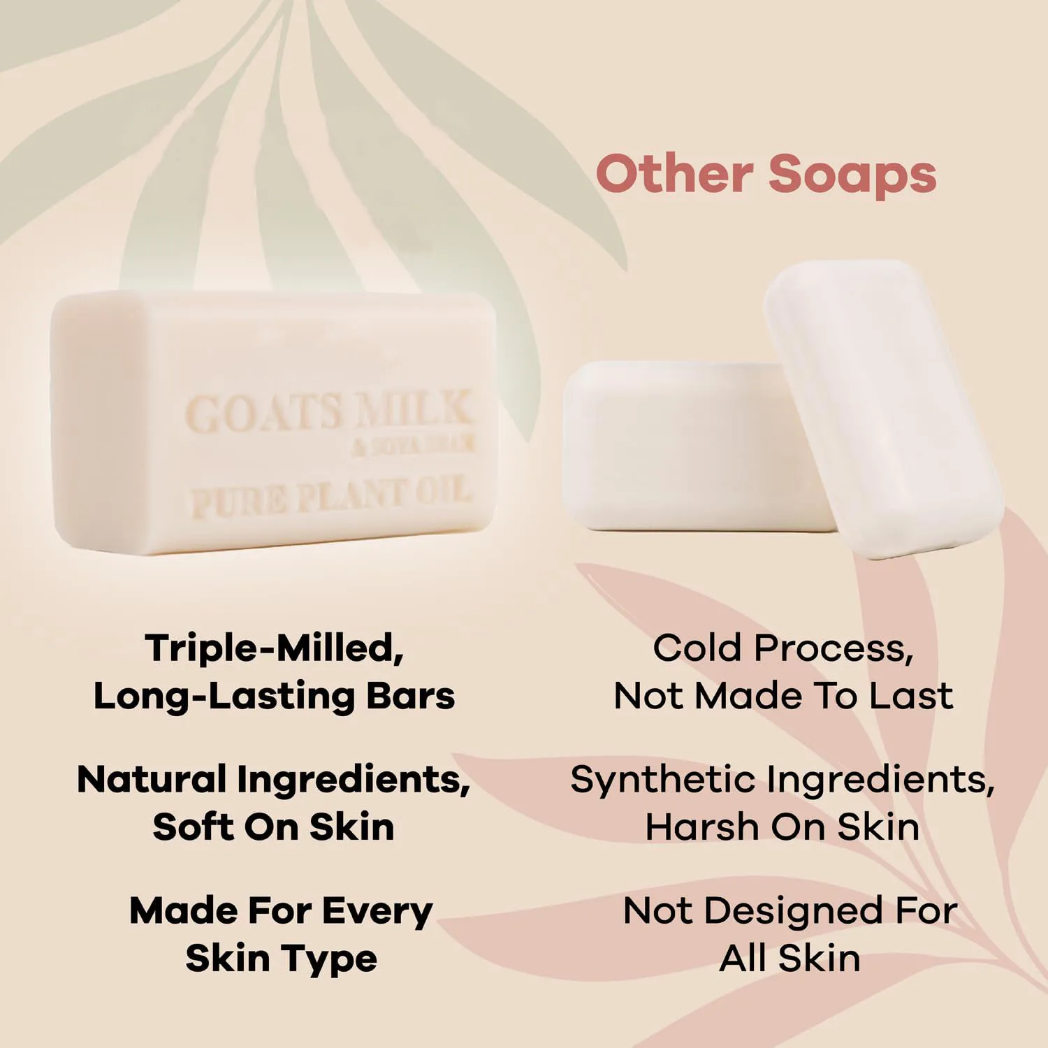 OEM/ODM Factory Goat Milk Soap Bars Long Lasting Pure Plant Oil Handmade soap Bathroom Essentials for Women & Men