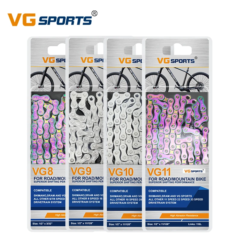 VG Sports Ultralight 8 9 10 11 12 Speed Bicycle Chain 8s 9s 10s 11s 12s 116Links MTB Mountain Road Bike Chains