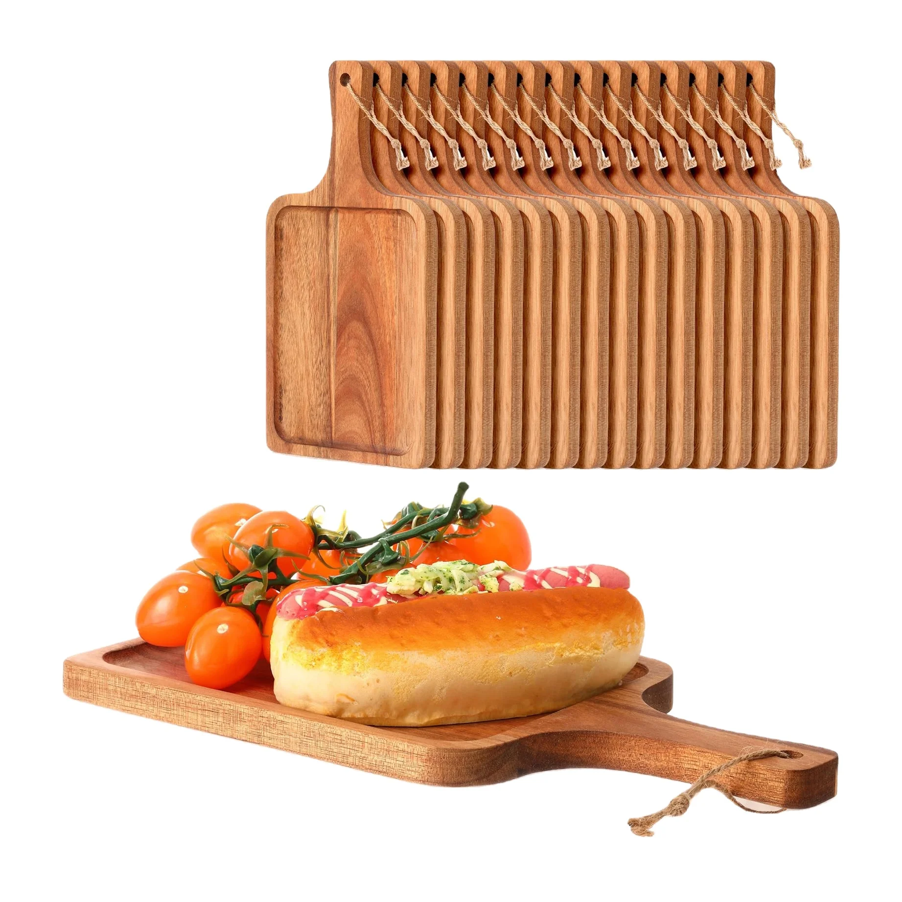 new style handles chopping steak cheese board custom logo wooden food cutting board acacia cutting board