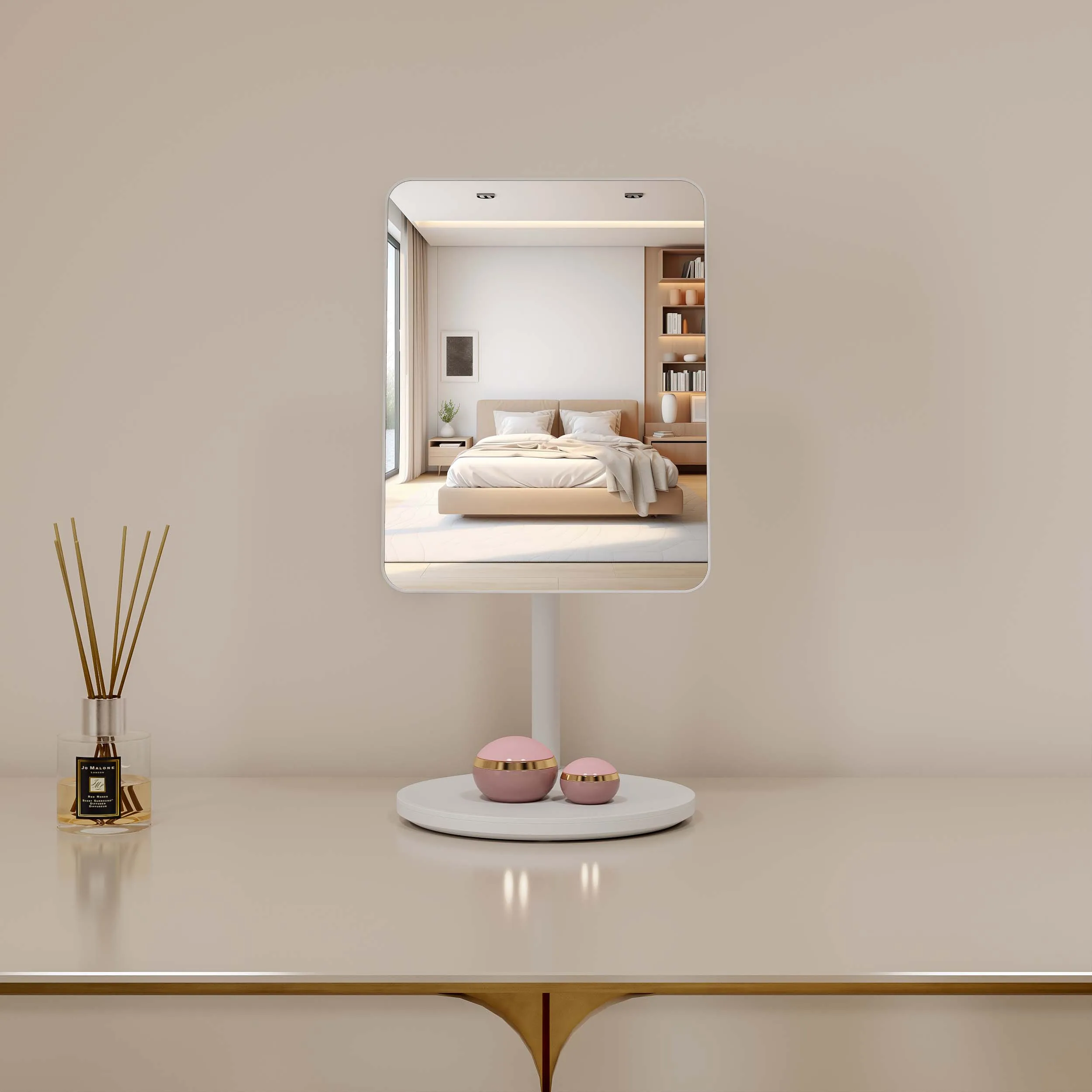 White Wholesale Best Women Portable Storage Factory Supply Cosmetic Tabletop Vanity With Makeup Personalised Make Up Mirror