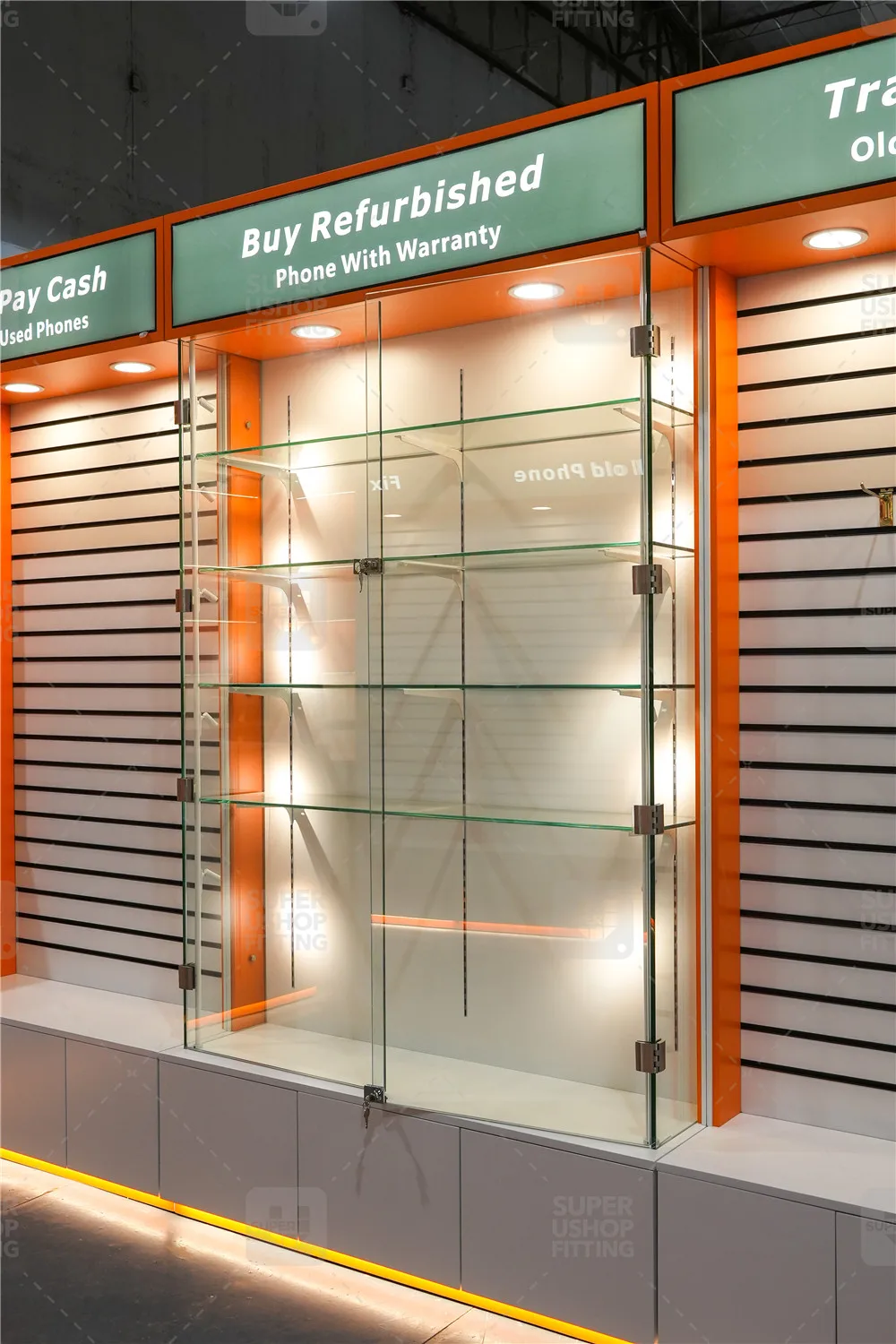 Custom Cell Phone Repair Store Display Cabinet Electronics Phone Case Shop Furniture Wall Showcase for Mobile Phone Shop