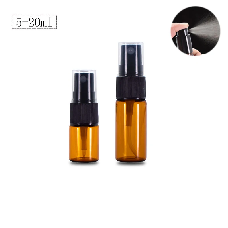 5ml 10ml 15ml 20ml  amber glass spray bottle 1/3 oz refillable perfume atomizer 10cc parfum fragrance bottles