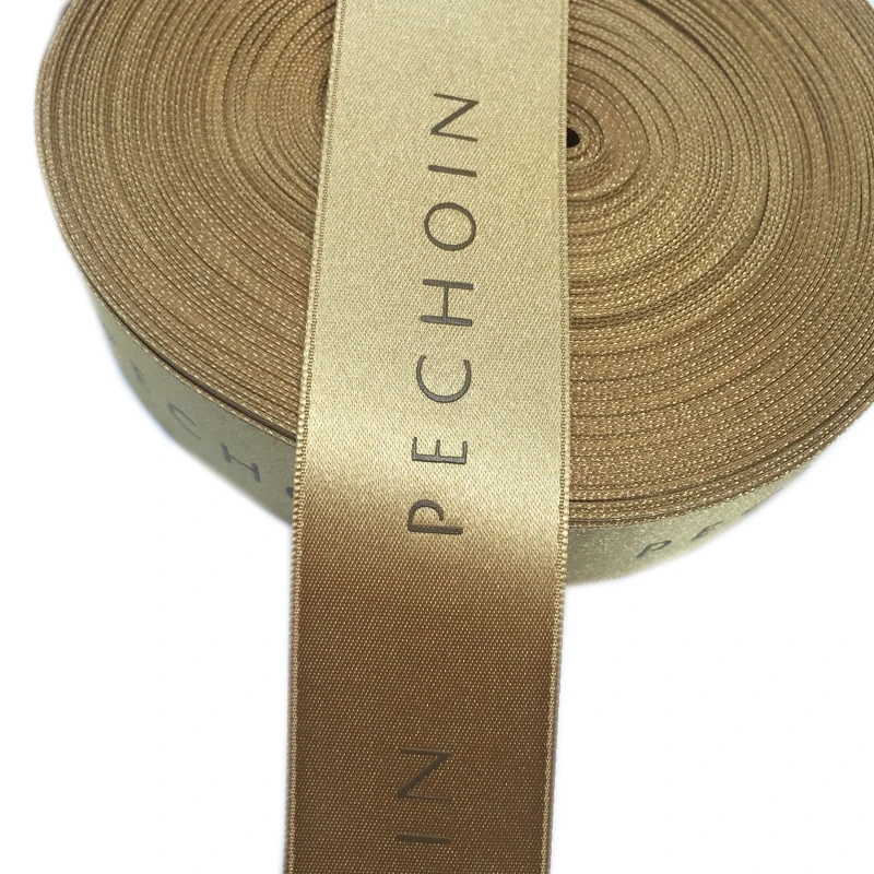 
Hot sale fashion 2cm gold double faced ribbon Gold ribbon printed with gold word ribbon for packaging factory direct sale 