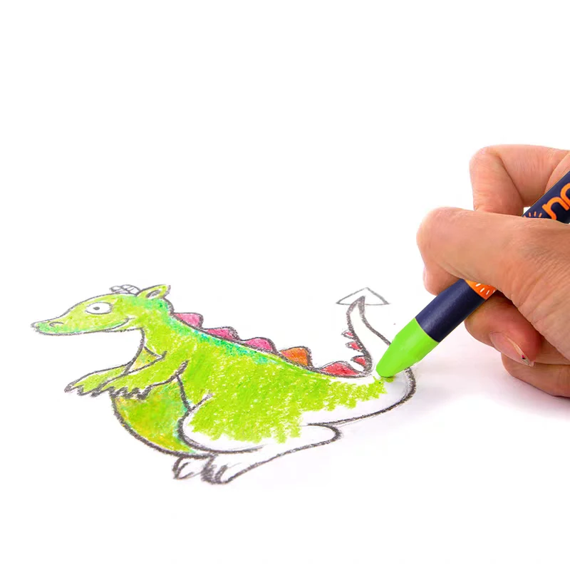 
12 colros Good Quality Solid Material Non-Toxic Rainbow Colors Wax Crayon For Kids Gift 