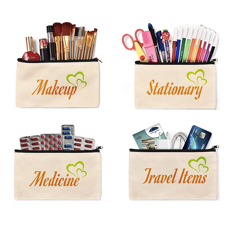 Mini Luxury Canvas Cosmetic Bags Stylish Organization for Women Carrying Beauty Essentials Makeup Storage Travel Case