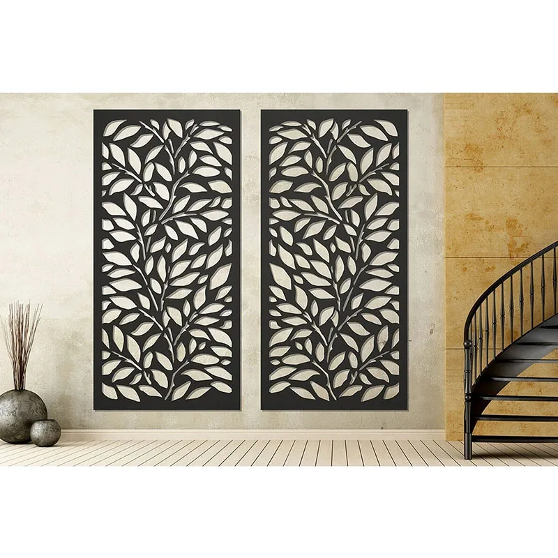 Aluminum powder coating decorative laser cut panels laser cut screengrille modern aluminum  privacy fence louver stairs fence