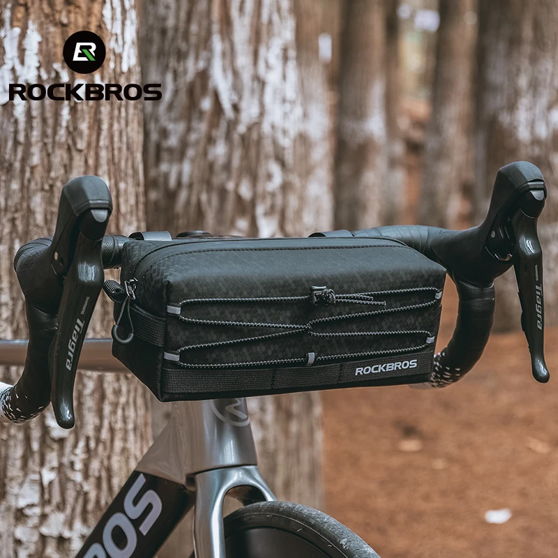 ROCKBROS Bicycle Bag Handlebar Shoulder Bicycle Storage 2L Capacity with Rubber Strap Packs for MTB Bike Front Handlebar Bag