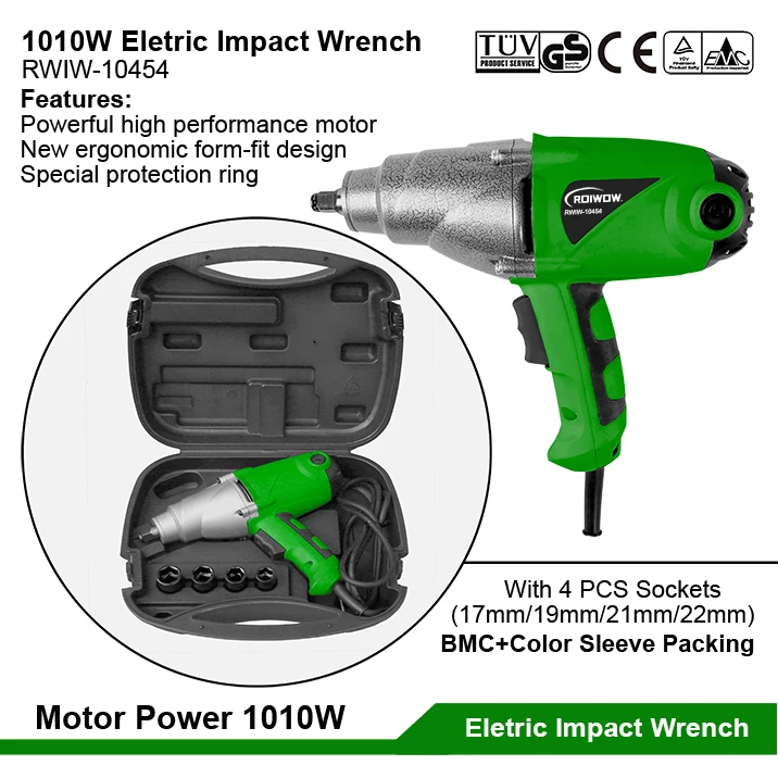 1010W Electric Power Wrench Impact Heavy Duty Portable Corded High Torque Wrench And Sockets Sets Electric Impact Wrench 450NM