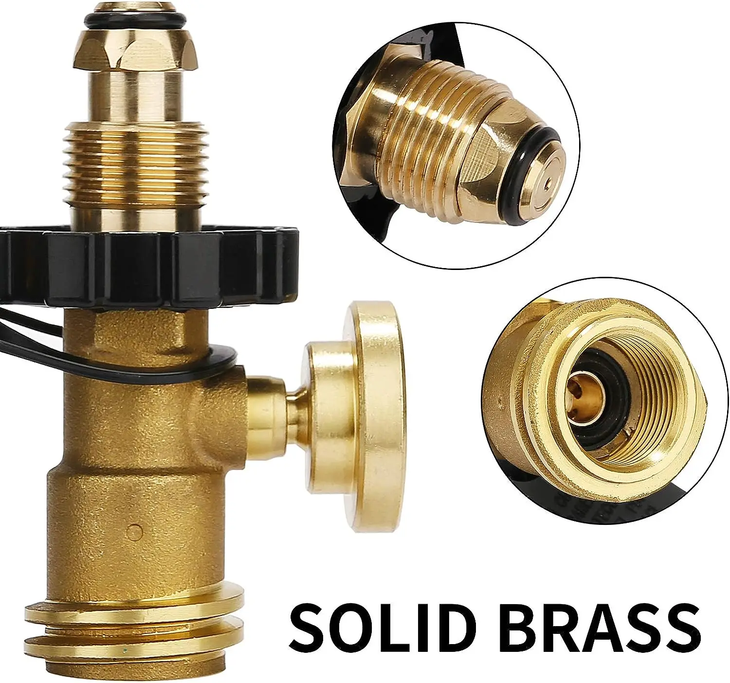 Universal Fit POL Propane Tank Adapter with Gauge,Converts POL to QCC1  Type 1, Propane Tank Gauge, Level Indicator