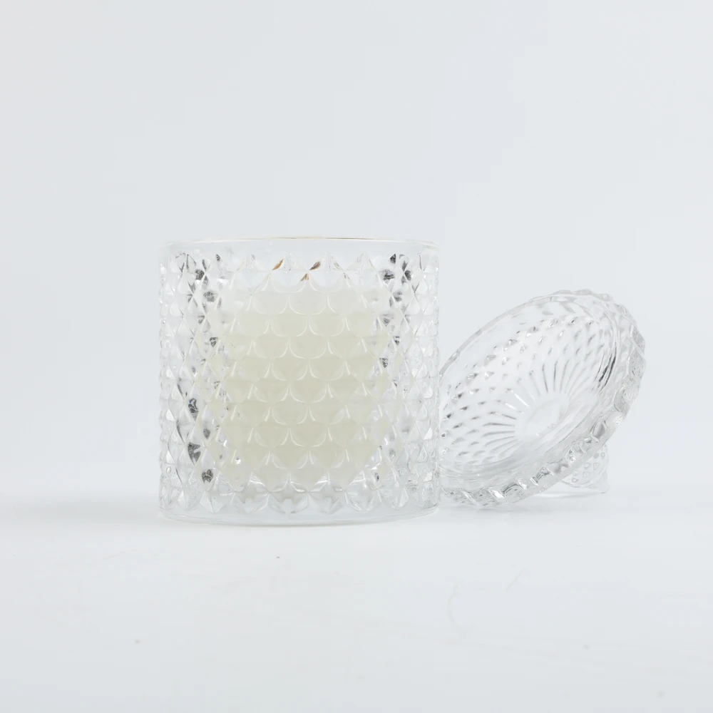 Custom Soy Wax Scented Candle For Home Decorative Glass Candle Gar With Glass Lid
