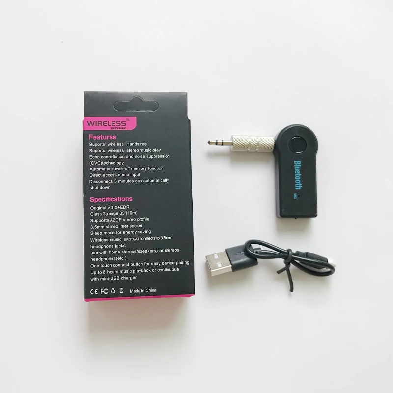 
Bluetooth Transmitter Receiver Portable Wireless 3.5mm AUX Music Car Audio Bluetooth Receiver for Car TV PC 