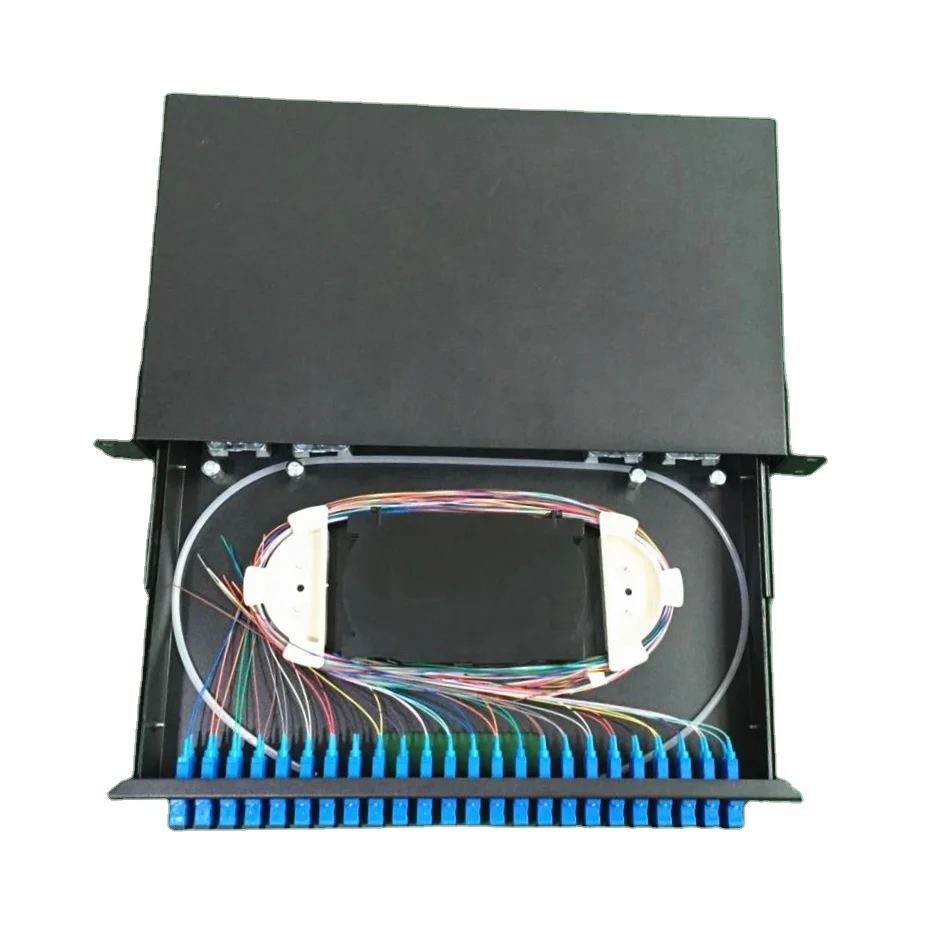 144 port fiber optic patch panel with adapter pigtail sc apc/upc lc apc/upc patcch panel necero fibre optic patch panel