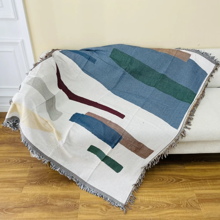Настраиваемое цветное плетеное синельное покрывало для дивана в богемном стиле мебели жаккардовое одеяло кемпинга