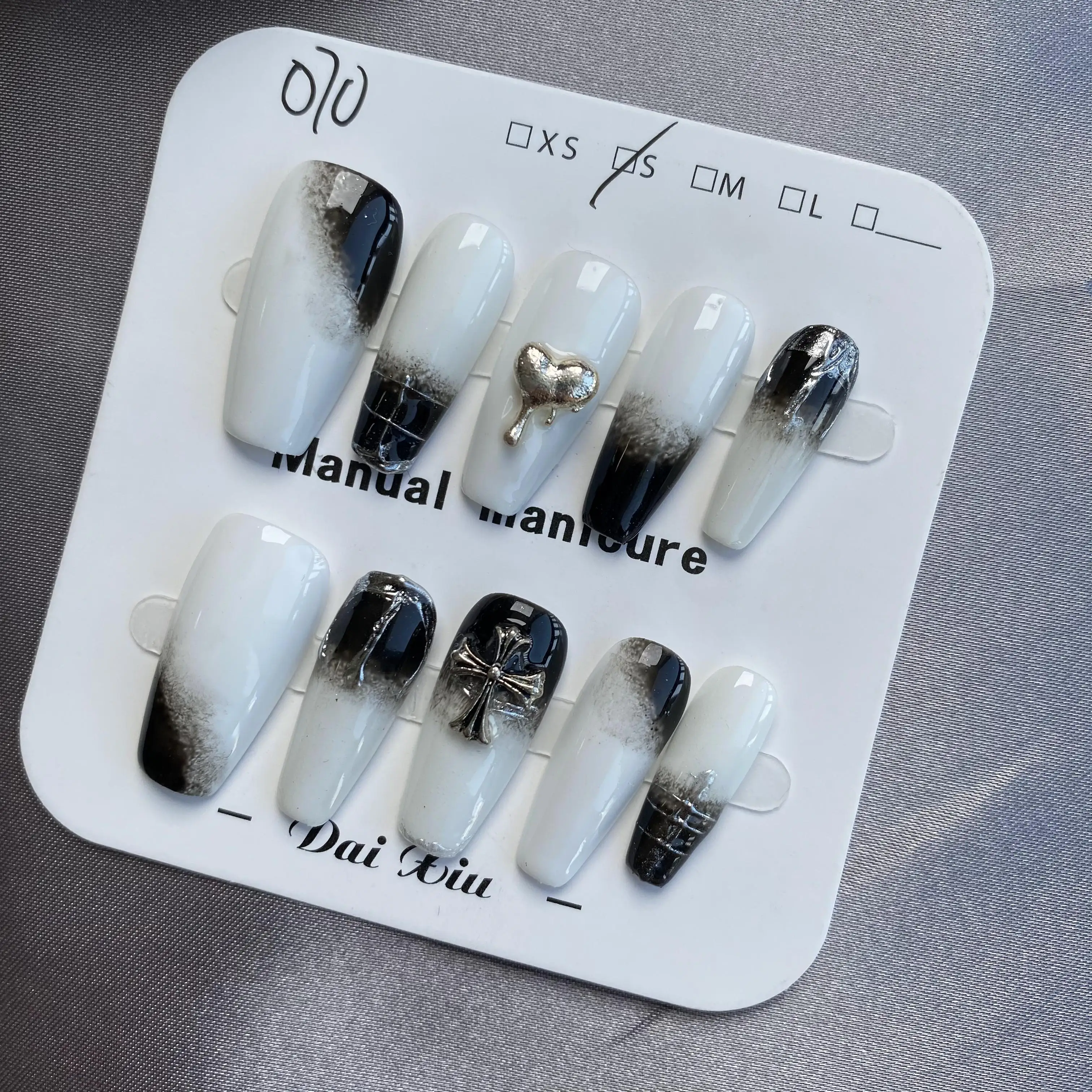 Wholesale French Style Gradient Color Ballet Style Coffin Plate 3D Acrylic Fake Nails ABS Material Press on Nail Tip Fingers