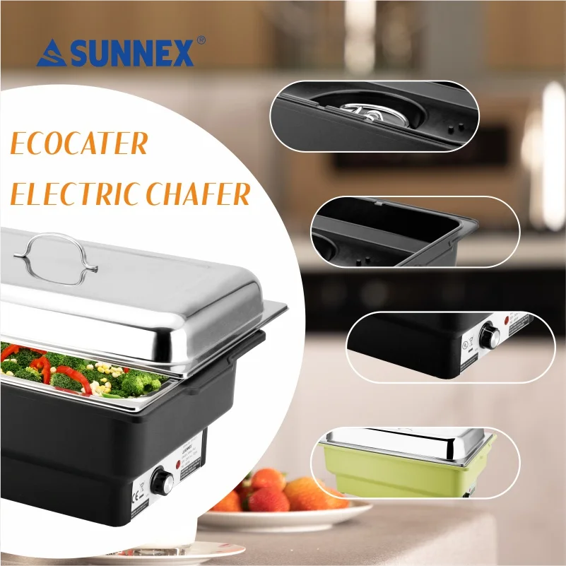 SUNNEX Eco-Friendly Electric Chafing Dishes Buffet Food Warmer Safe Automatic Cut-off Design Heat Resistant Hotel Equipment