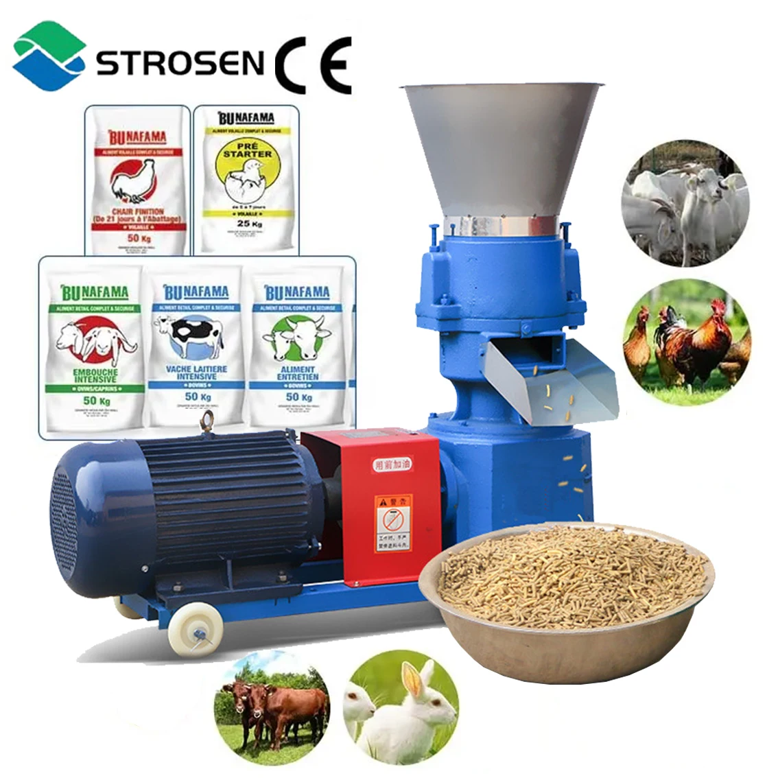 Multifunctional high power fish feed machine for producing animal feed machinery