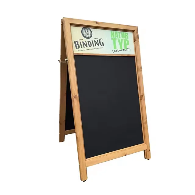 Custom Size Menu Board Double Sided A-frame Chalkboard Freestanding Blue Black Red White Wooden Blackboard with Custom logo