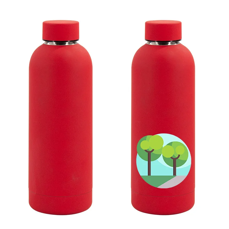 Custom Colorful Double Wall Thermo Flask 500ml Rubber Paint Outdoor Small Mouth 750ml 1000ml Soft Touch Steel Water Bottle