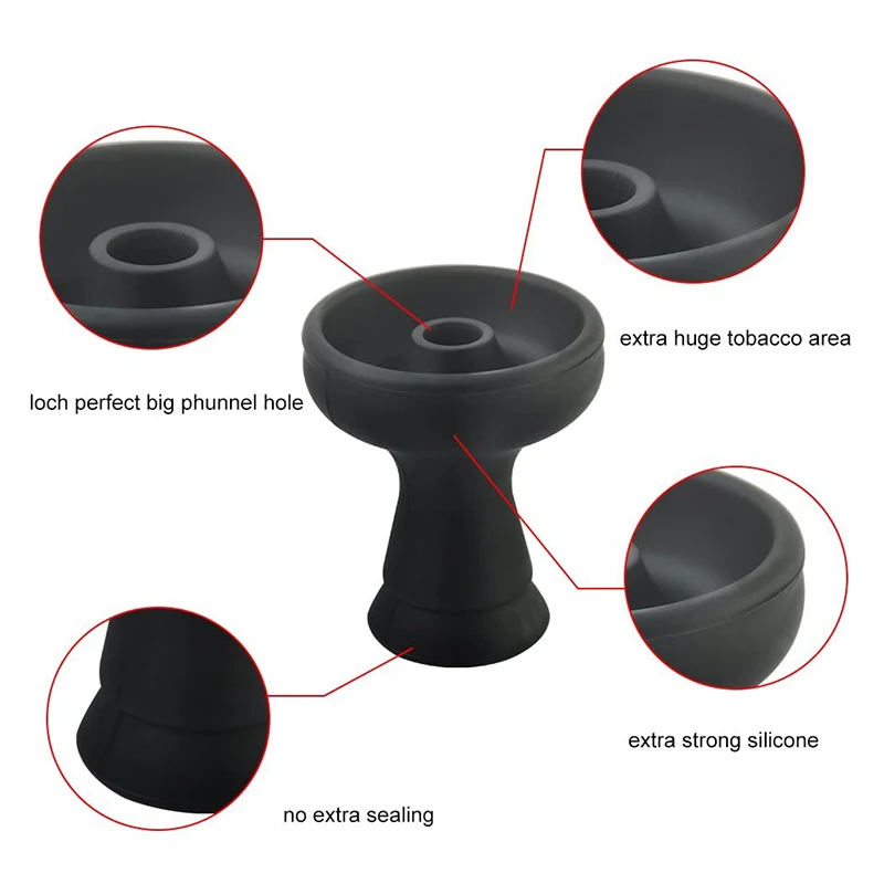 Amazon Hot Sale Silicone Phunnel Hookah Bowl with Big Hole for Smoking Accessories