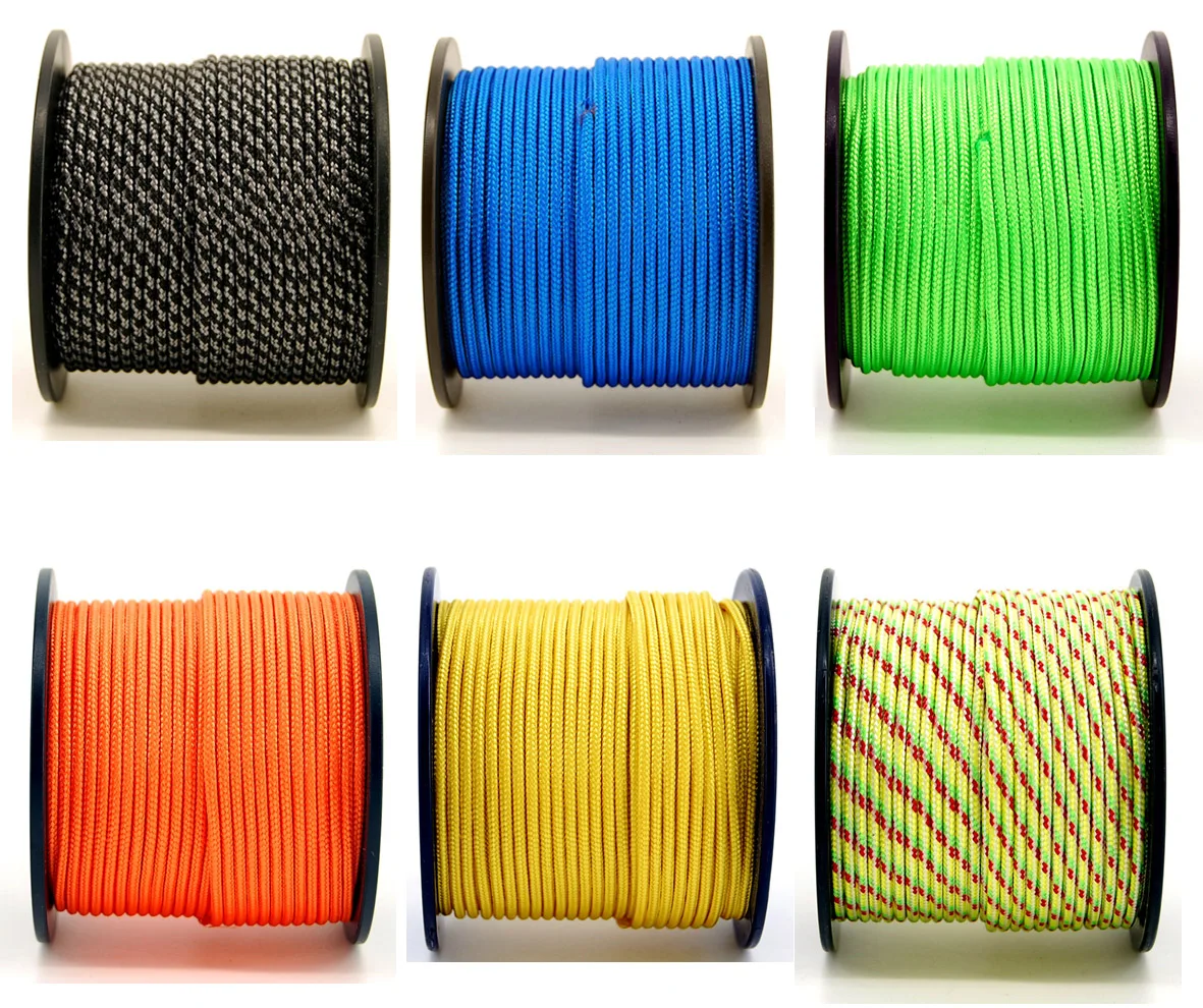 3mm wholesale 3 strand nylon spool 400LBS  braided lightweight parachute rope paracord micro cord