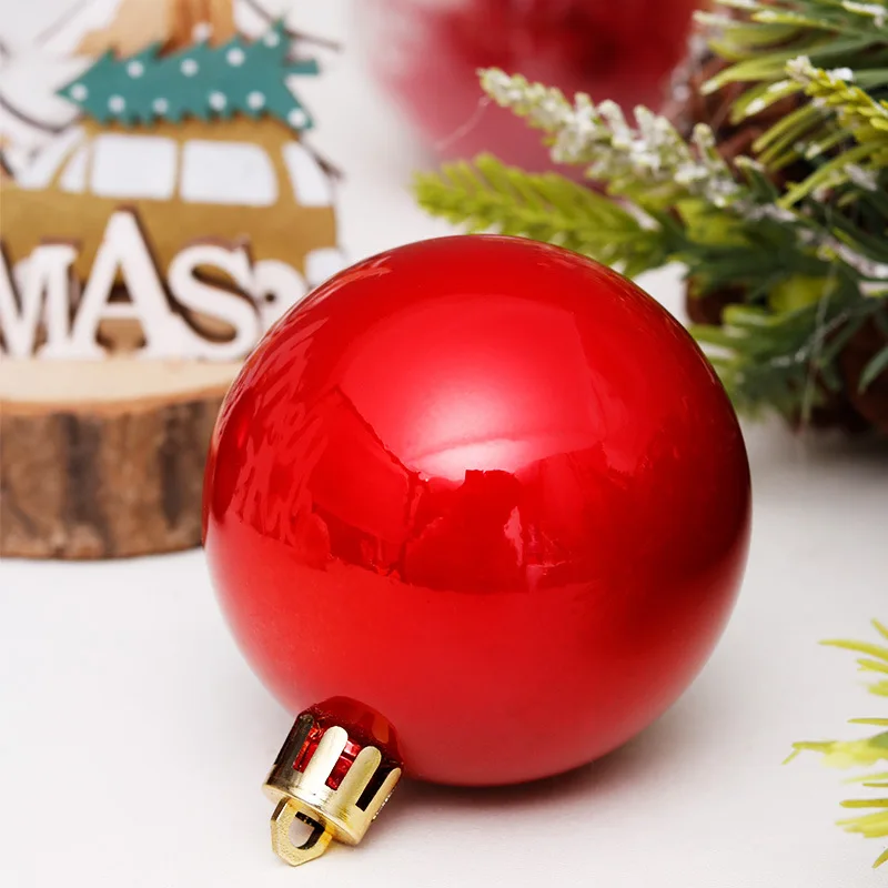 Family christmas ornaments 6cm/30pcs red transparent ball christmas tree decorations balls