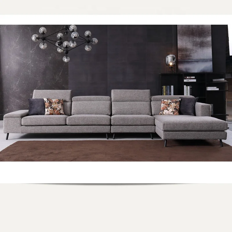 Modern Modular Corner L-Shape Fabric Sectional Sofa Set for Living Room Hotel or Apartment Stylish Wood Design for Bedrooms