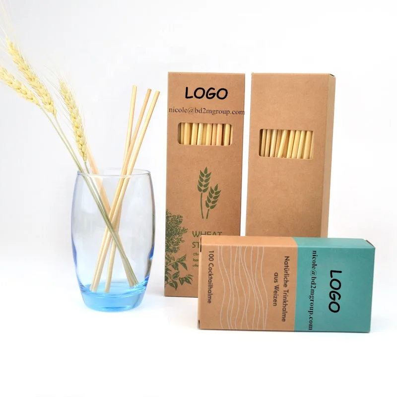 100% biodegradable wheat straw with paper box available