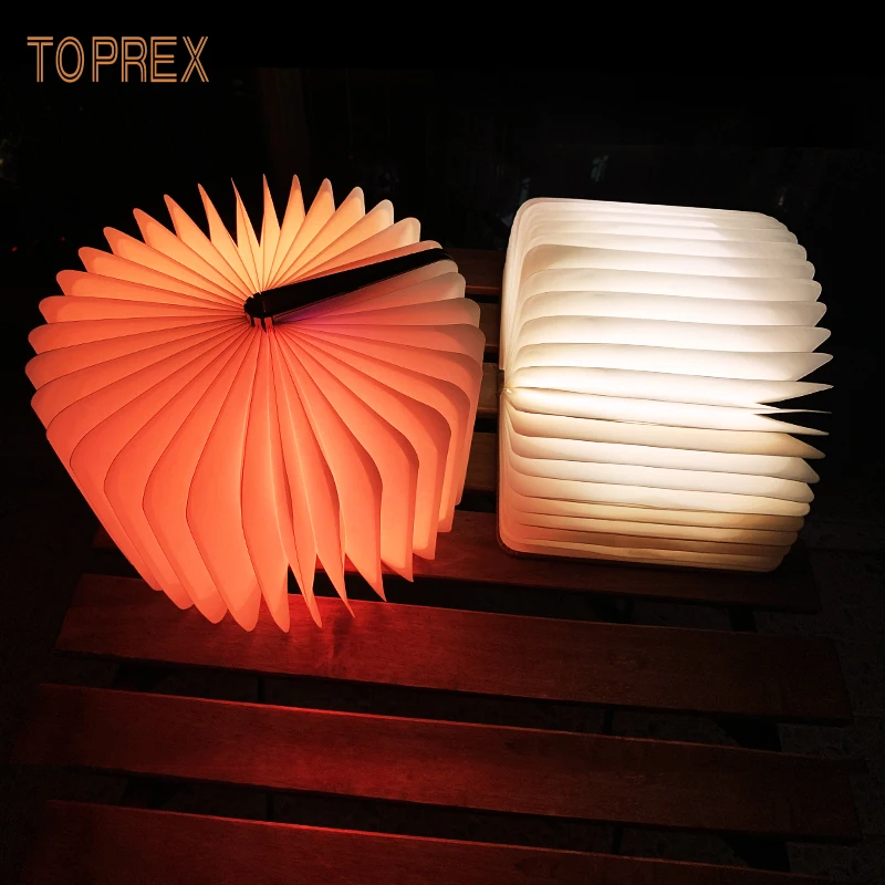 Bedroom Table Decoration Rechargeable Portable LED Usb Book Shape Folding Lamp