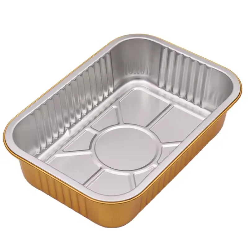 Restaurant Smooth Wall Foil Containers All Size Disposable Food Box Aluminium Foil Container