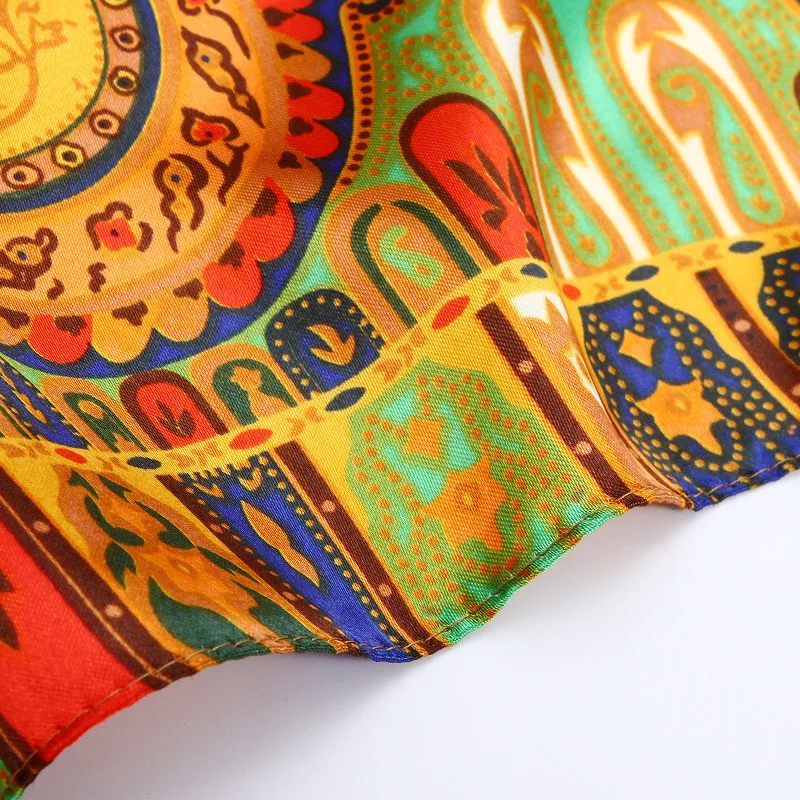New Cashew Printing Silk Scarf National Style Colourful Cashew Silk Scarf 90*90cm Square Silk Scarf