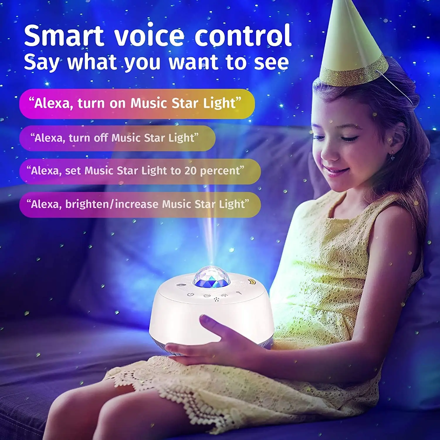 Galaxies bedroom projector lamp music light cool and romantic ocean wave light with remote control