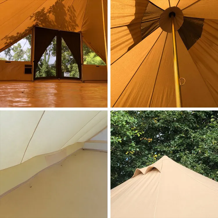 Unistrengh Factory OEM outdoor canvas Tent camping yurt glamping 6x4m touareg bell tent