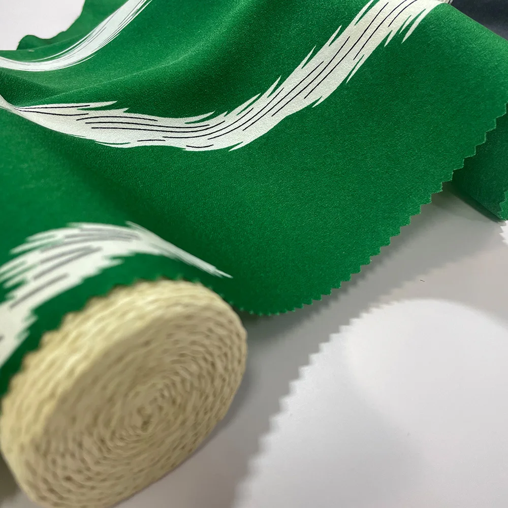 Wholesale  115gsm Geometry Pattern Printed Satin 100% Polyester Woven  Fabric  For Women Clothing Dress