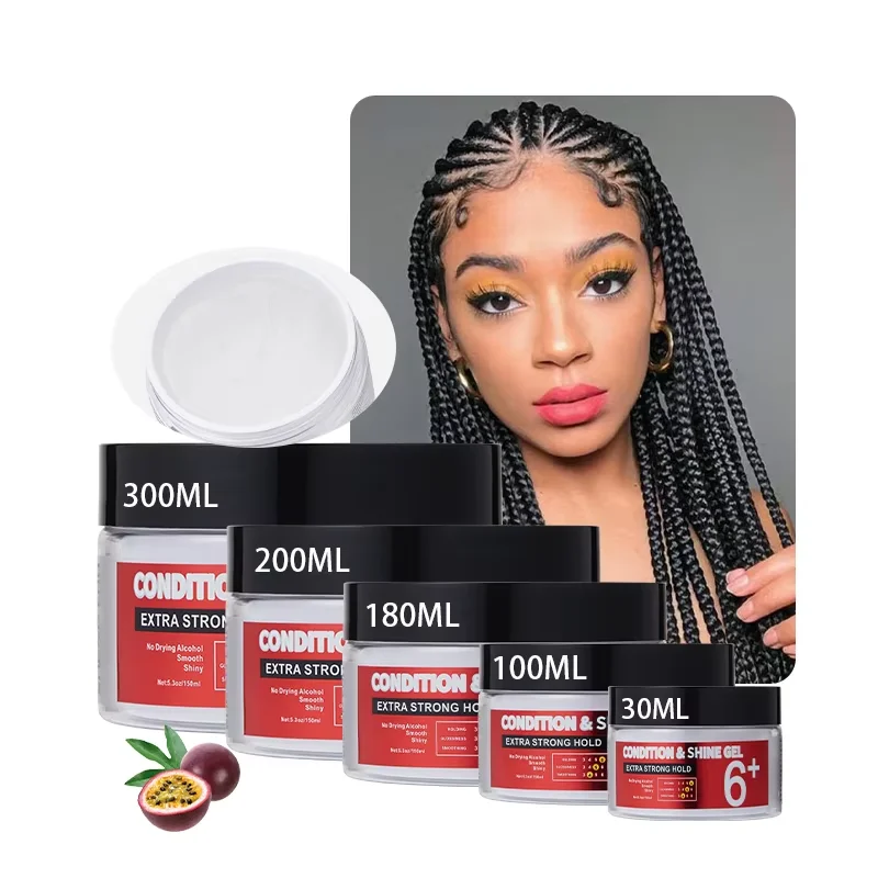 Factory Custom Fruit Scent Neat Braid Hair Wax Private Label Natural Coconut Oil Braiding Gel