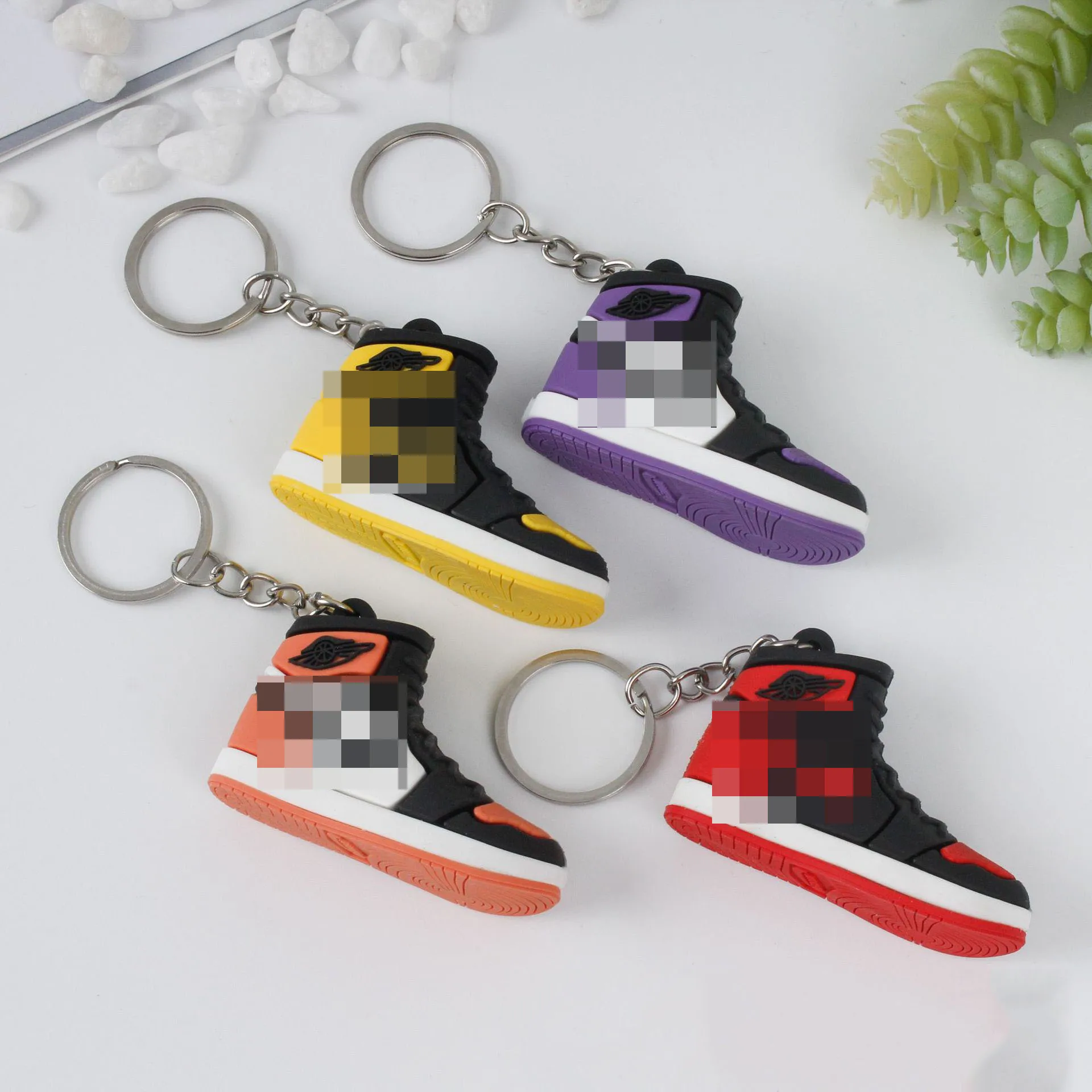 
Hot selling sports style soft rubber shoes key ring air jordan birthday gift keychain 