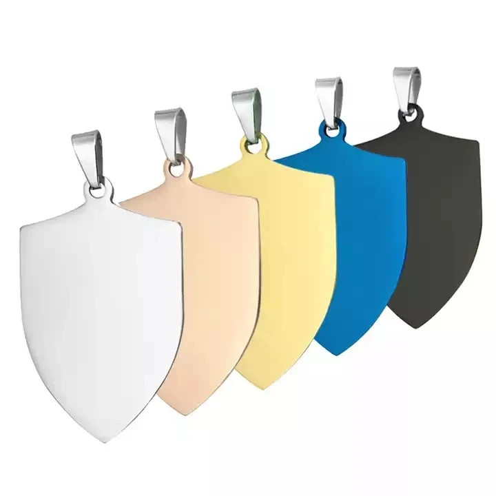 promotional custom metal stainless black engravable blank dog id tags pet qr code name plate necklace