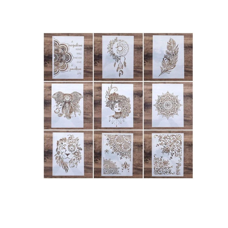 56 шт./упаковка трафареты для рисования мандалы 3 6x3