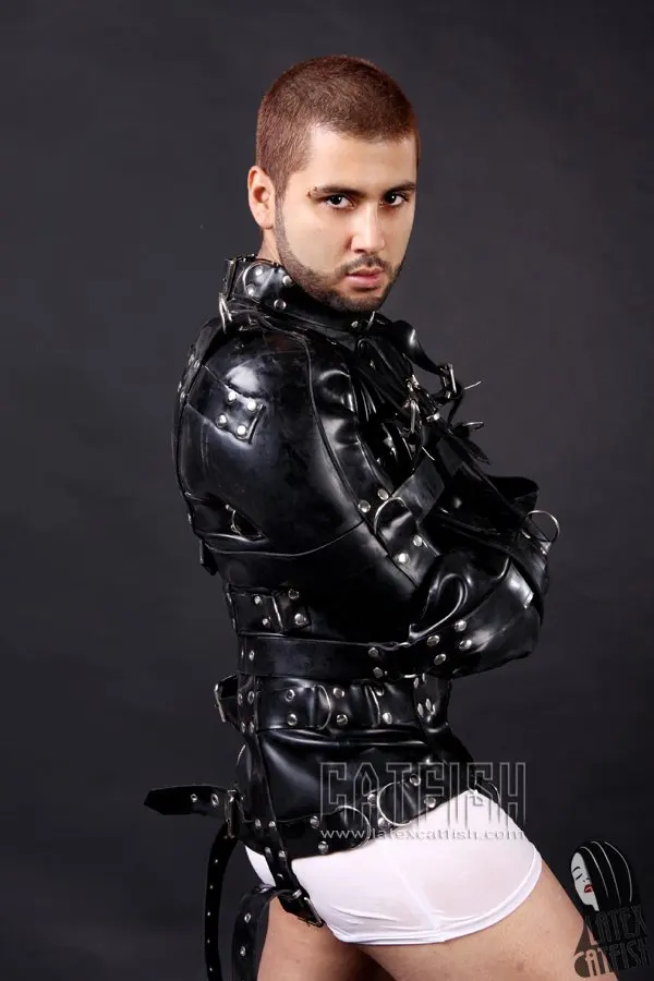 Classic & Sexy Full Body Enclosed Men Latex Bodysuit In Natural Latex