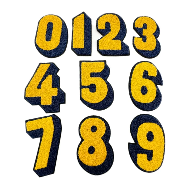 Chenille Tackle Twill Fabric for Embroidery Telephone digital patchs For Jersey Sports Wear  iron on cnstom patches