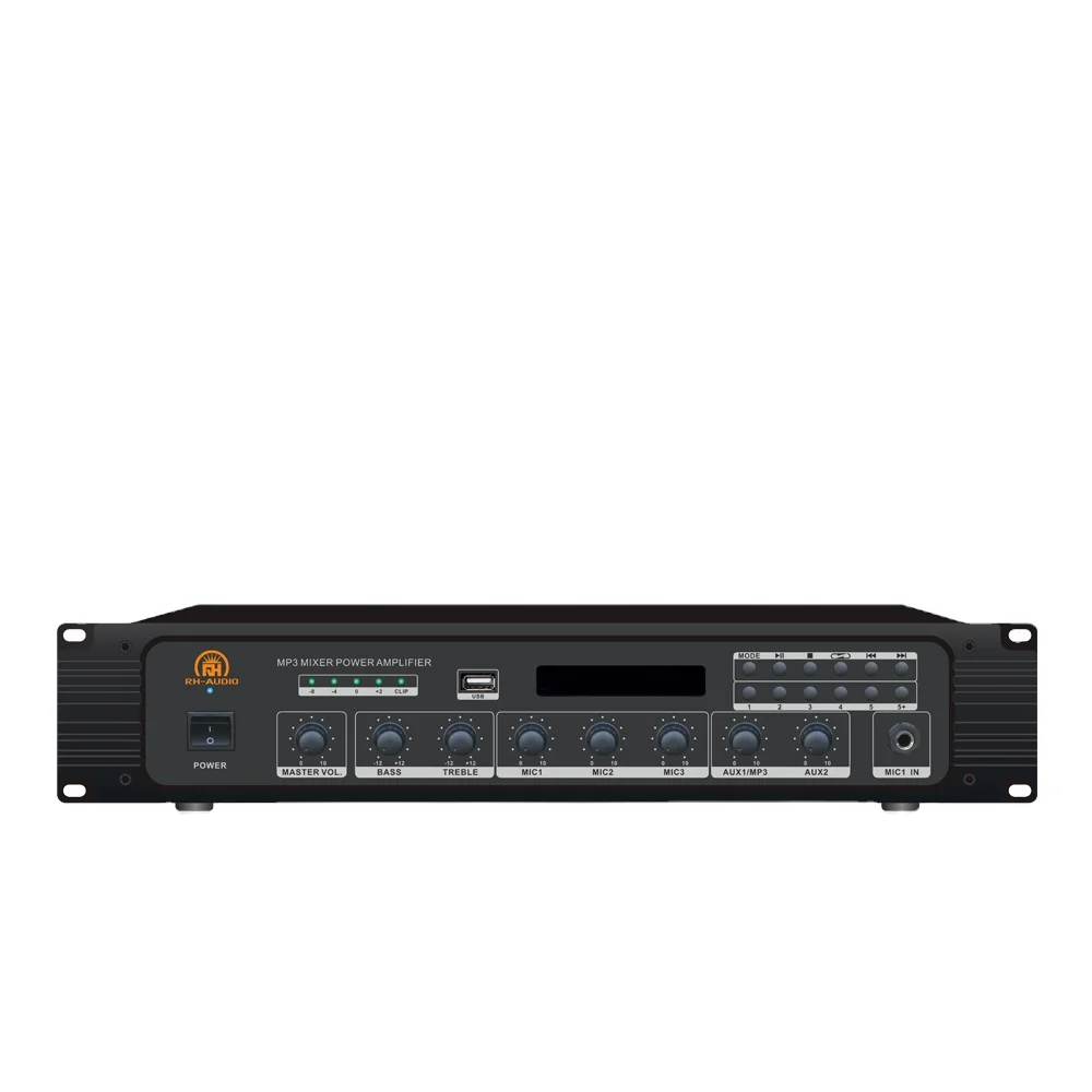 RH-AUDIO Built in U disk MP3 Player FM Receiver BGM Amplifier with Mute Function for Sale