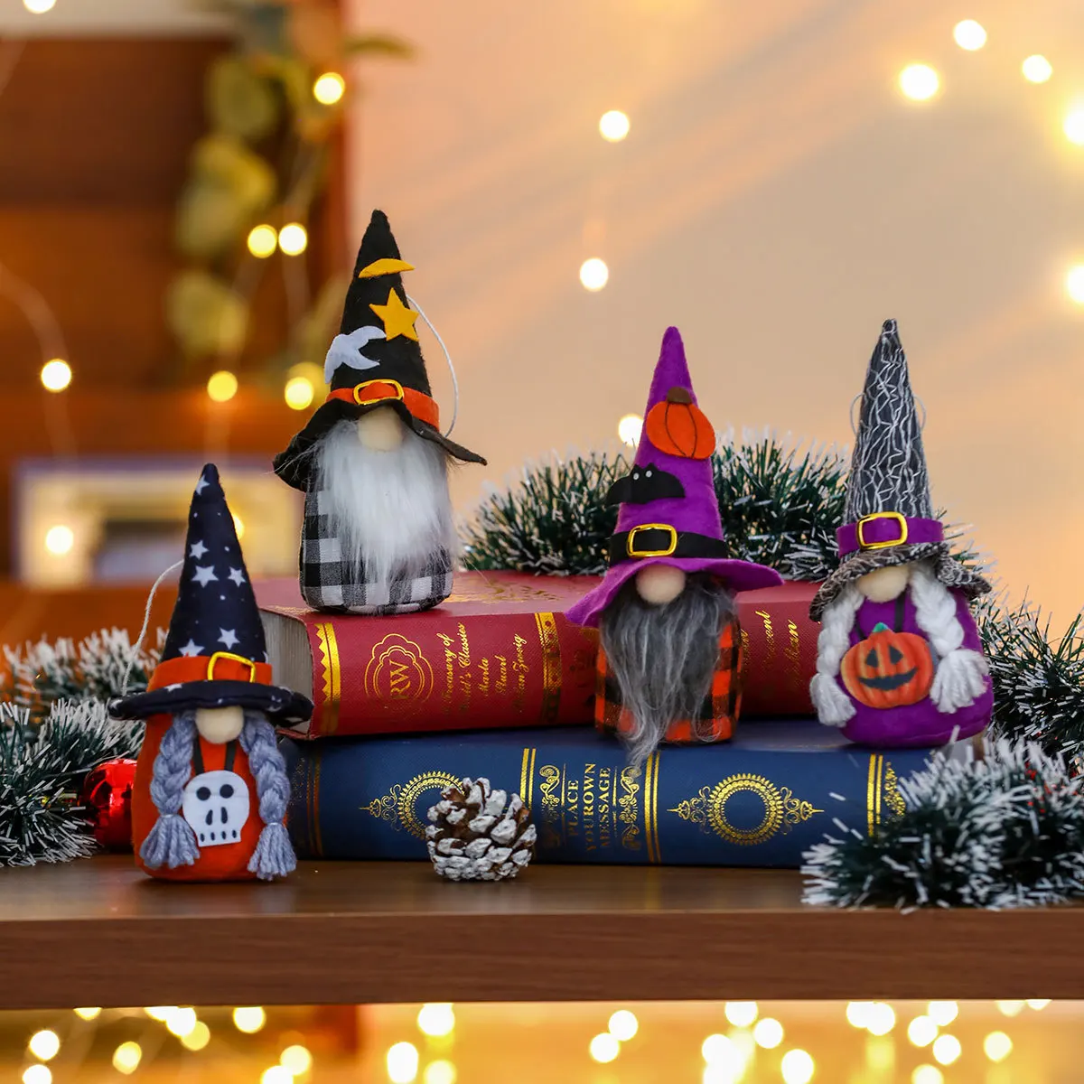 New Cross-border Halloween Arrangement Props Doll Doll Pendant Decorations Halloween Witch Doll Ornaments