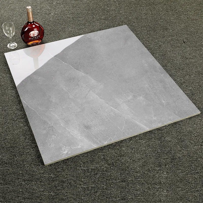 Foshan Factory High Quality 32x32 Light Gray Marble Look 80x80 Polished Glazed Full Body Porcelain tile