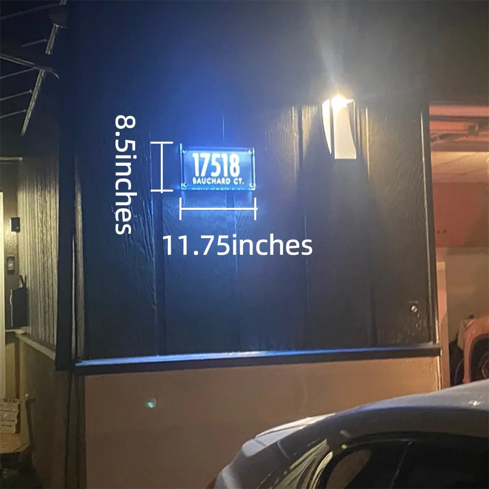 House Number Plaques Glass Effect Acrylic Signs Door Plates Name Wall Display