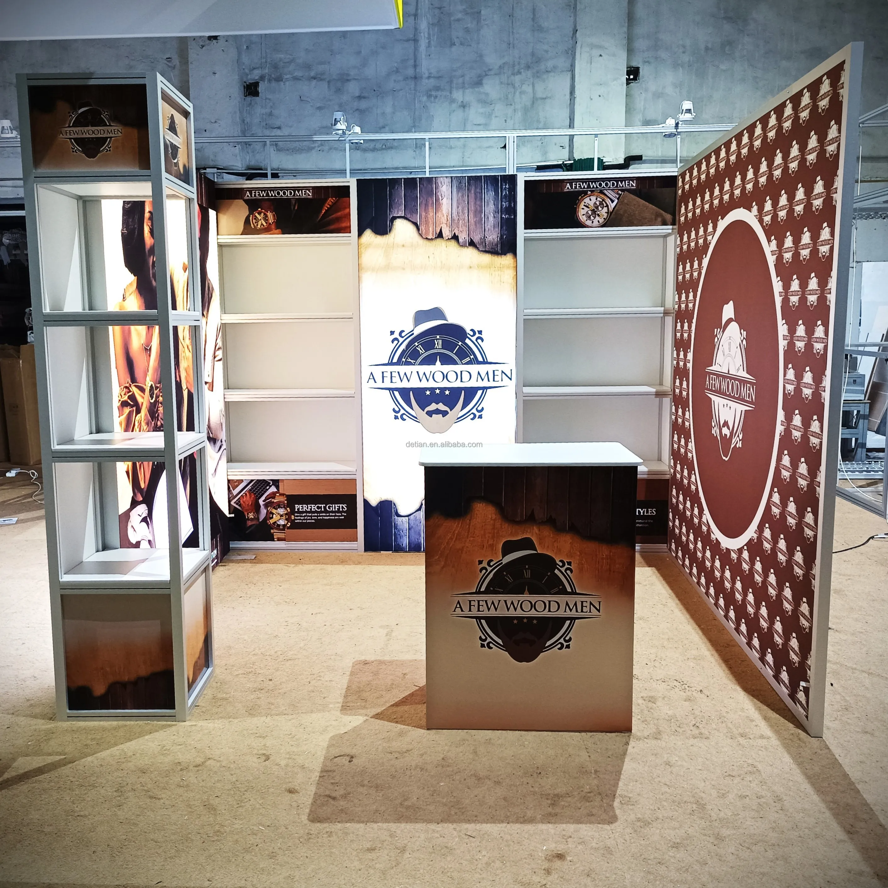 Exhibition Booth 3x3 with LED Backdrop and Trade Show Products for Booth Display