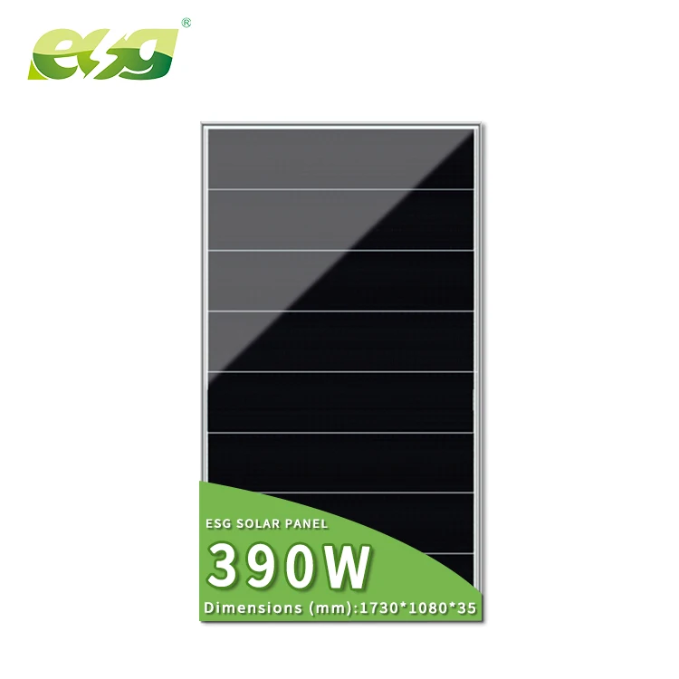 ESG New Arrival 390W Solar Full Black 395W 400W 405W Monocrystalline  Solar Power Shingles Panels