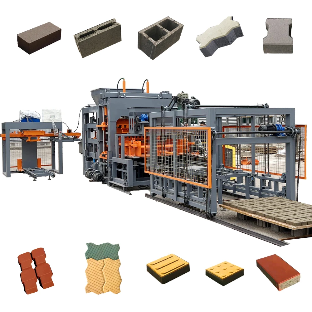 Kaidong QT12-15 Germany design CE standard full automatic block maker cement paving stock block brick making machinery price