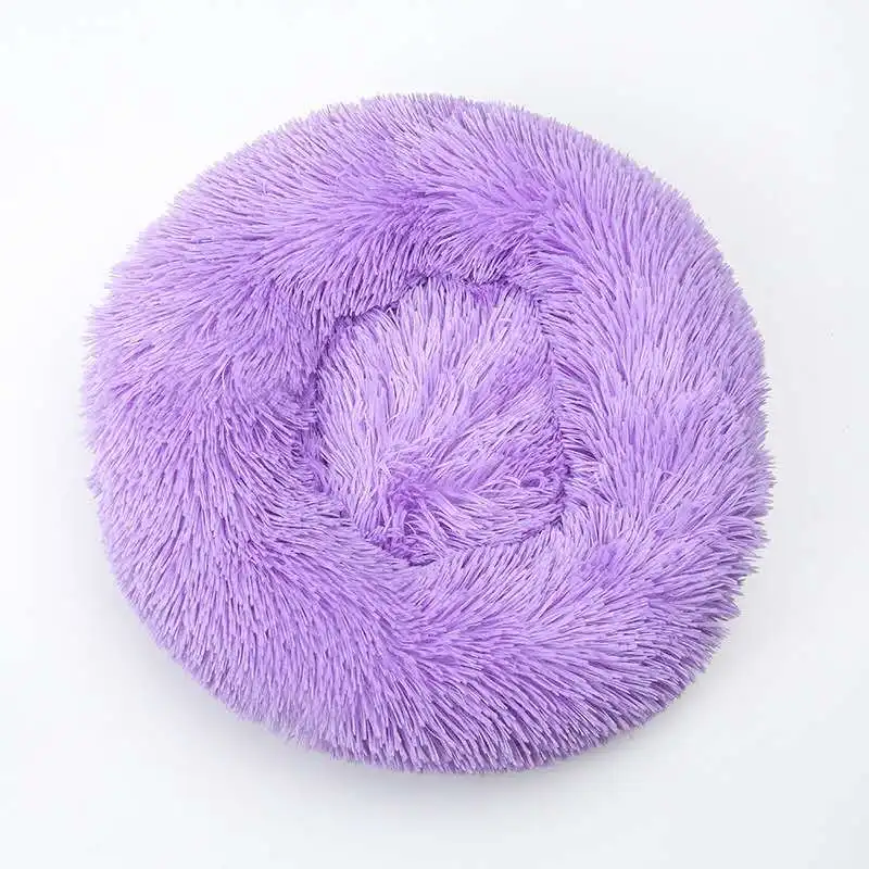 
100CM New Design Donut Cat Bed Plush Faux Fur Dog Beds Cats Comfortable Warm Deep Sleep Pet Nest 