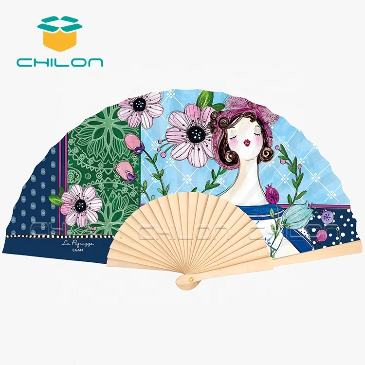 Традиционный экологически чистый ручной вентилятор для печати на заказ